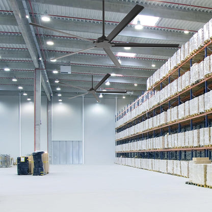 Ceiling Fan 72" Industrial 5-Blade Black IPX4 Outdoor Use