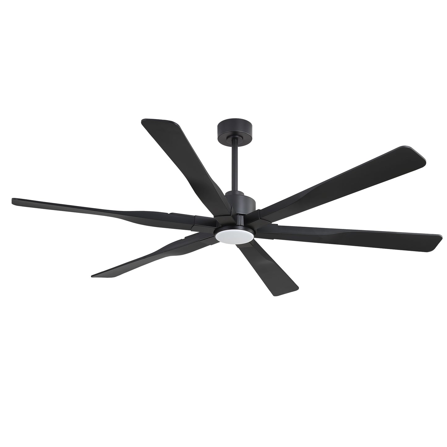 78" Matte Black Ceiling Fan with LED Light and Remote – 6-Blade Large Room Fan