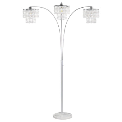 Brio 90" 3-Light Modern Crystal Arc Floor Lamp