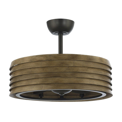24" Farmhouse Reversible Fandelier Ceiling Fan with Light