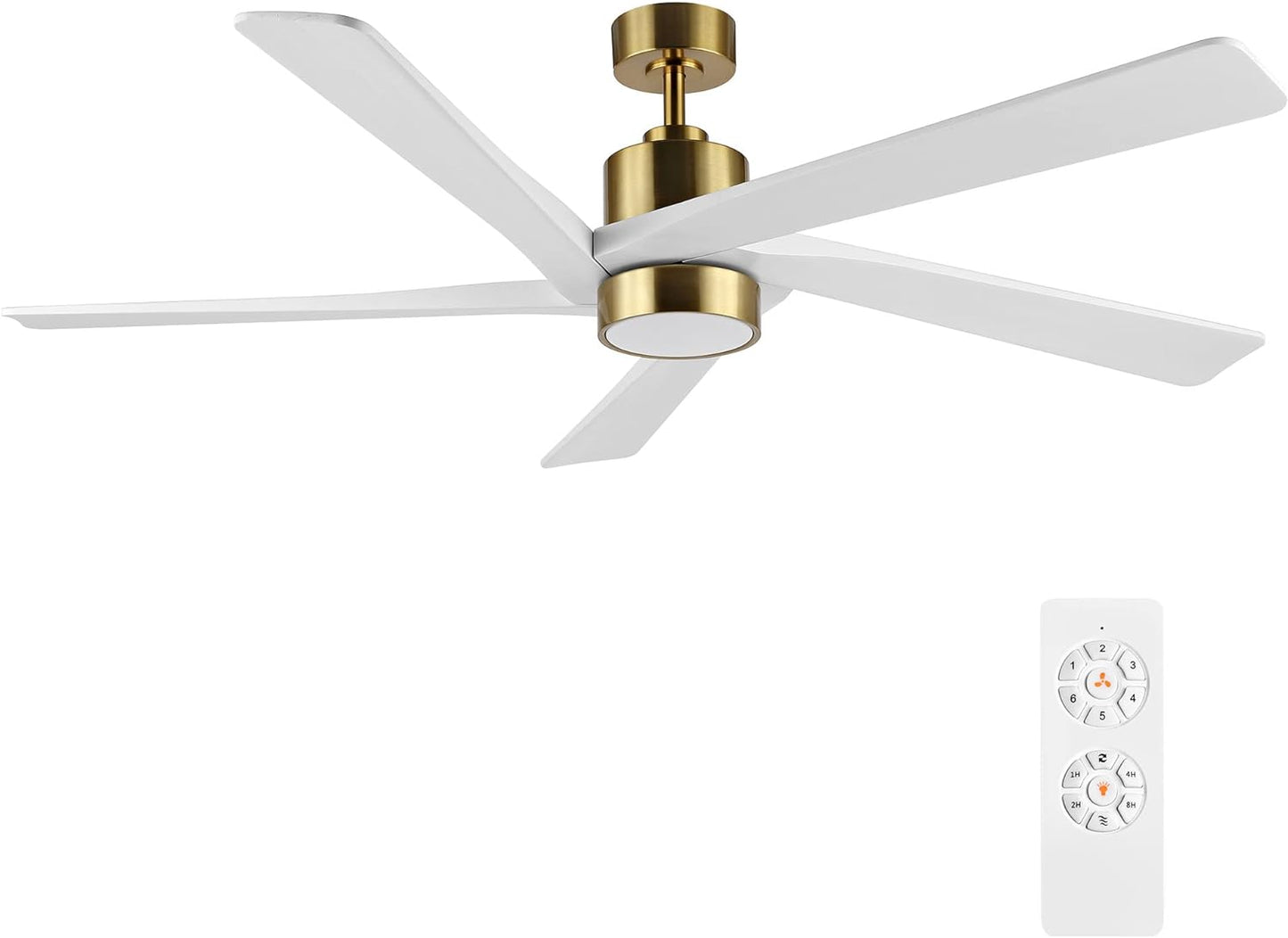 AeroBlade 54" 5-Blade 6-Speed White & Gold Ceiling Fan with Light