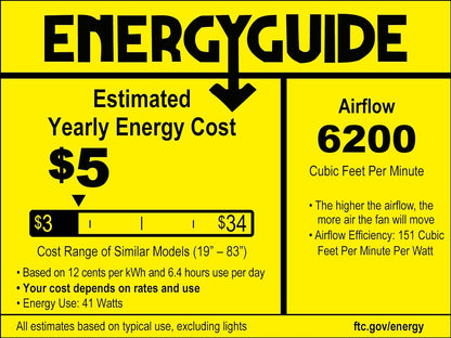 AeroBlade 54" 5-Blade 6-Speed White & Gold Ceiling Fan with Light