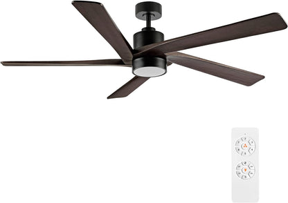 AeroBlade 64" 5-Blade 6-Speed Walnut & Black Ceiling Fan with Light