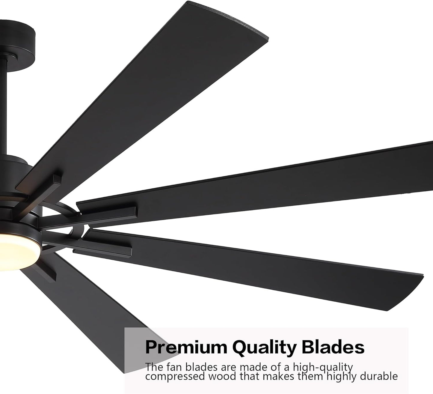 AeroBlade 80" 8-Blade 6-Speed Black Ceiling Fan with Light