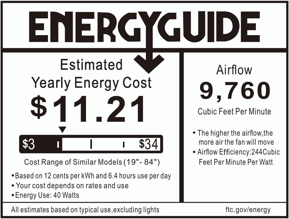 AeroBlade 80" 8-Blade 6-Speed Black Ceiling Fan with Light