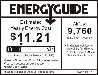 AeroBlade 80" 8-Blade 6-Speed Black Ceiling Fan with Light