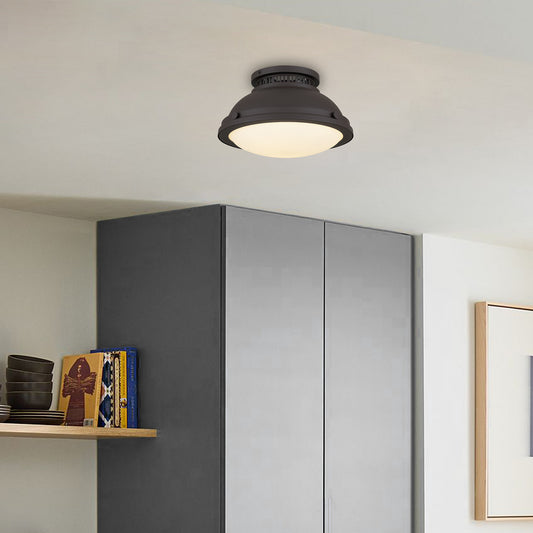 Halo 1-Light 11" Dark Bronze Flush Mount Ceiling Light