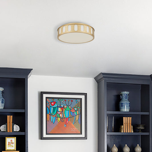 Bantom 15" Antique Brass LED Flush Mount Ceiling Light