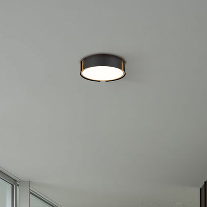 Ember 10" Matte Black with Brass LED Flush Mount Ceiling Light