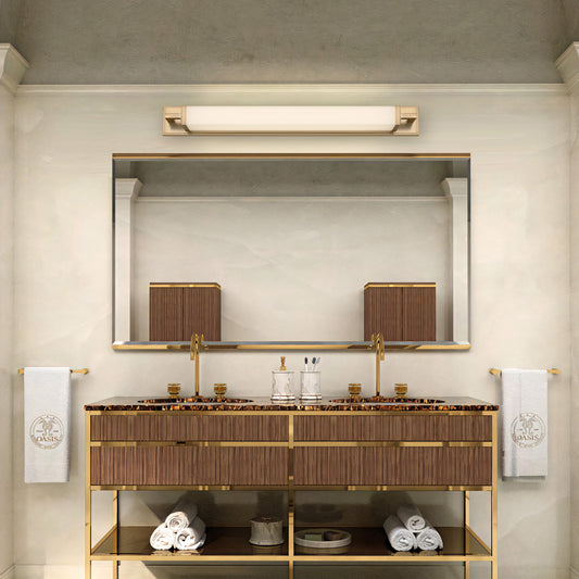 Zenith 34" Antique Brass LED Bathroom Vanity Light