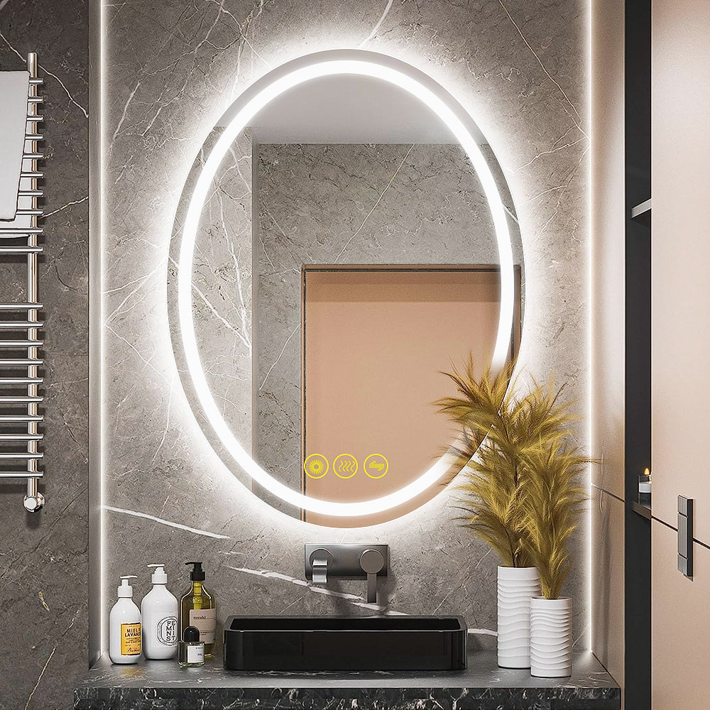 SmartReflex 24x32" Oval Frameless Backlit LED Anti-Fog Dimmable Bathroom Vanity Mirror (Copy)