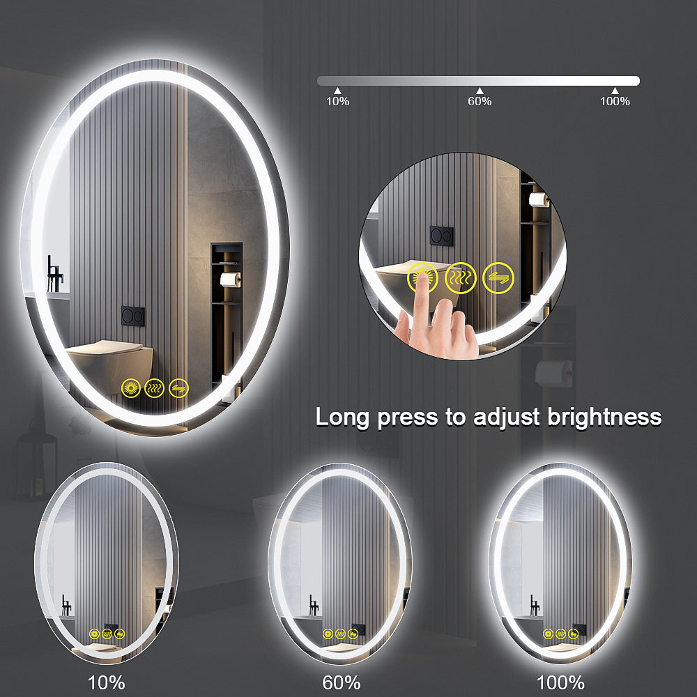 SmartReflex 24x32" Oval Frameless Backlit LED Anti-Fog Dimmable Bathroom Vanity Mirror (Copy)