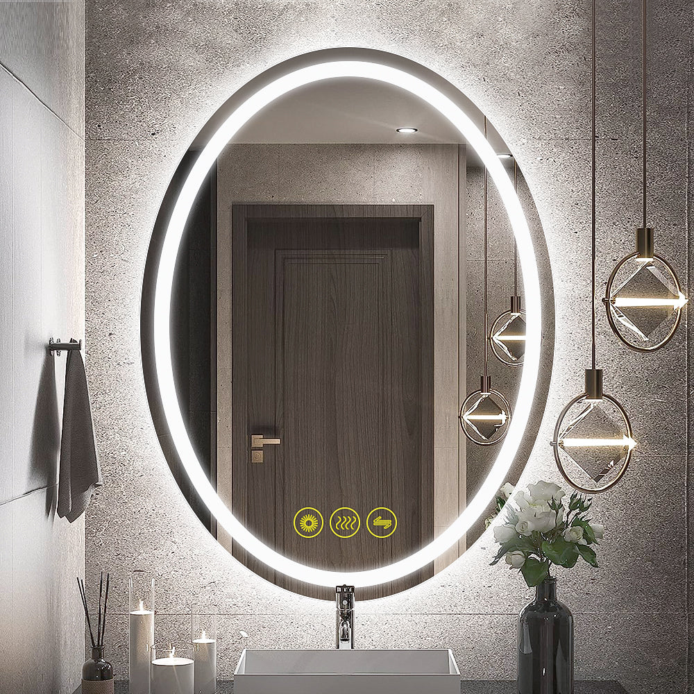 SmartReflex 24x32" Oval Frameless Backlit LED Anti-Fog Dimmable Bathroom Vanity Mirror (Copy)
