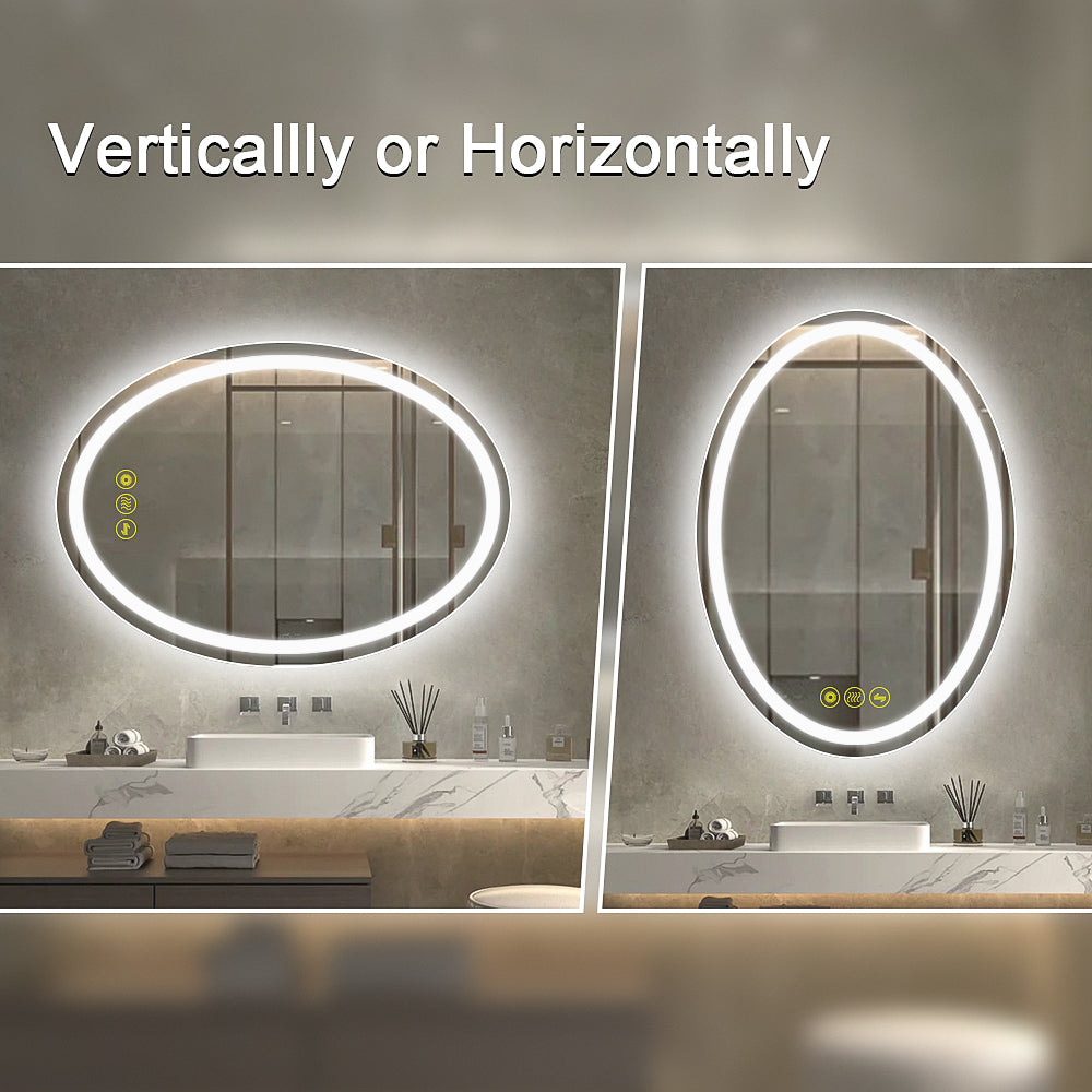 SmartReflex 24x32" Oval Frameless Backlit LED Anti-Fog Dimmable Bathroom Vanity Mirror (Copy)