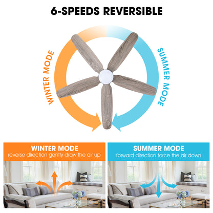 BreezeLite 52" Modern Chrome 3000K LED Ceiling Fan