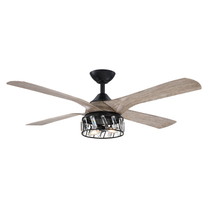 BreezeLite 52" Modern Crystal Reversible 2-Light Ceiling Fan