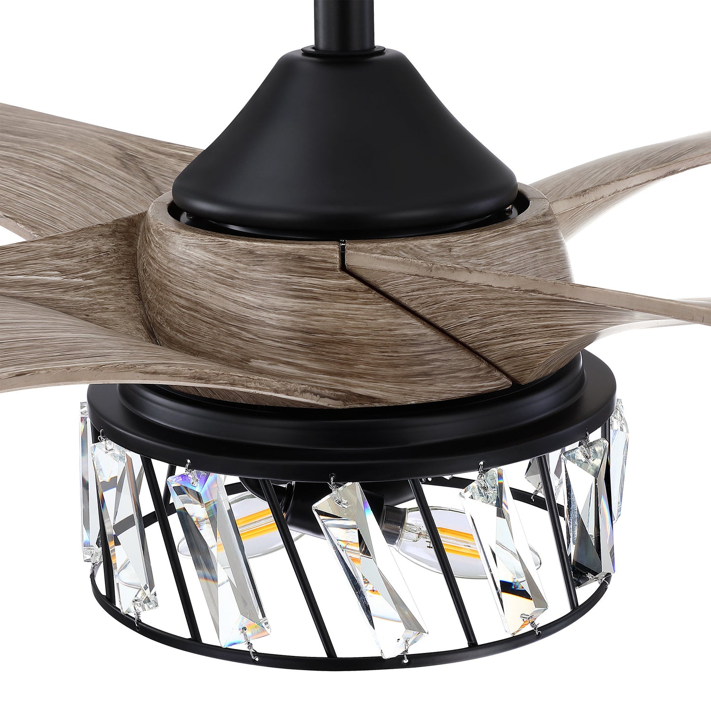 BreezeLite 52" Modern Crystal Reversible 2-Light Ceiling Fan