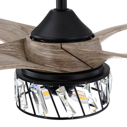 BreezeLite 52" Modern Crystal Reversible 2-Light Ceiling Fan