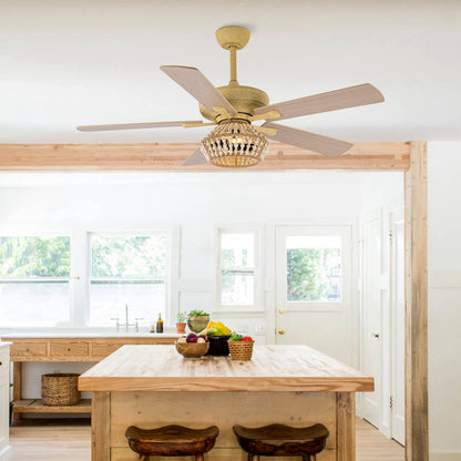 BreezeLite 52" Farmhouse Gold Weathered Reversible Blade Ceiling Fan
