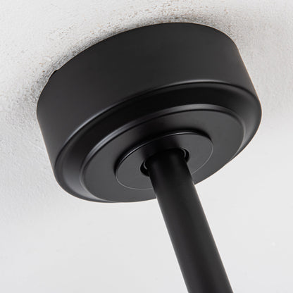 BreezeLite 52" Farmhouse Matte Black Rattan Ceiling Fan