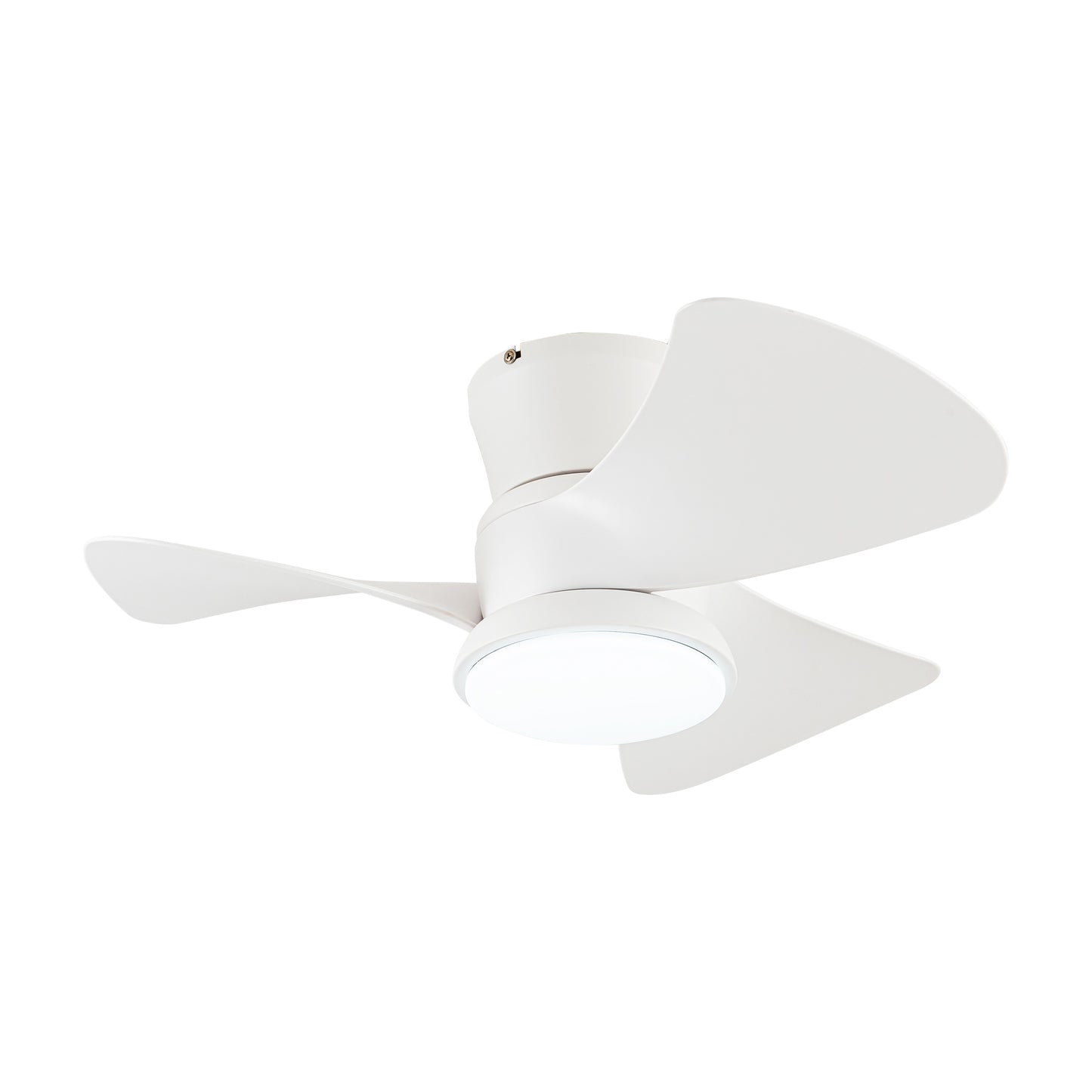 BreezeLite 31" Modern White Flush Mount LED Ceiling Fan