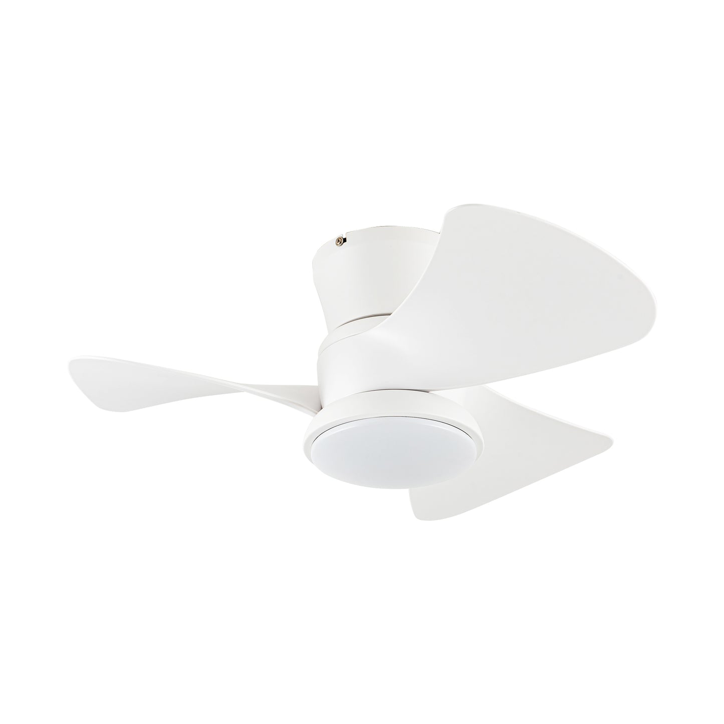 BreezeLite 31" Modern White Flush Mount LED Ceiling Fan