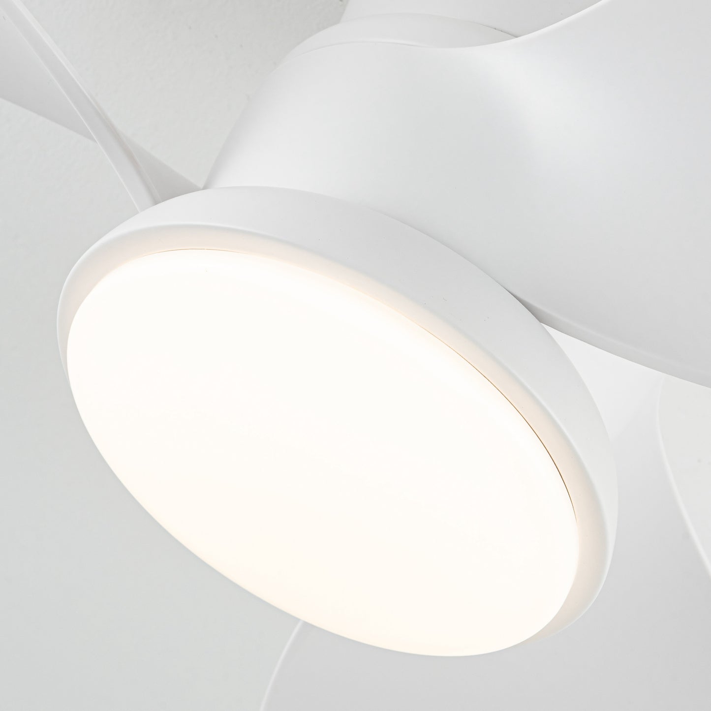 BreezeLite 31" Modern White Flush Mount LED Ceiling Fan