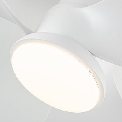 BreezeLite 31" Modern White Flush Mount LED Ceiling Fan