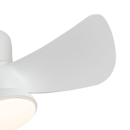 BreezeLite 31" Modern White Flush Mount LED Ceiling Fan
