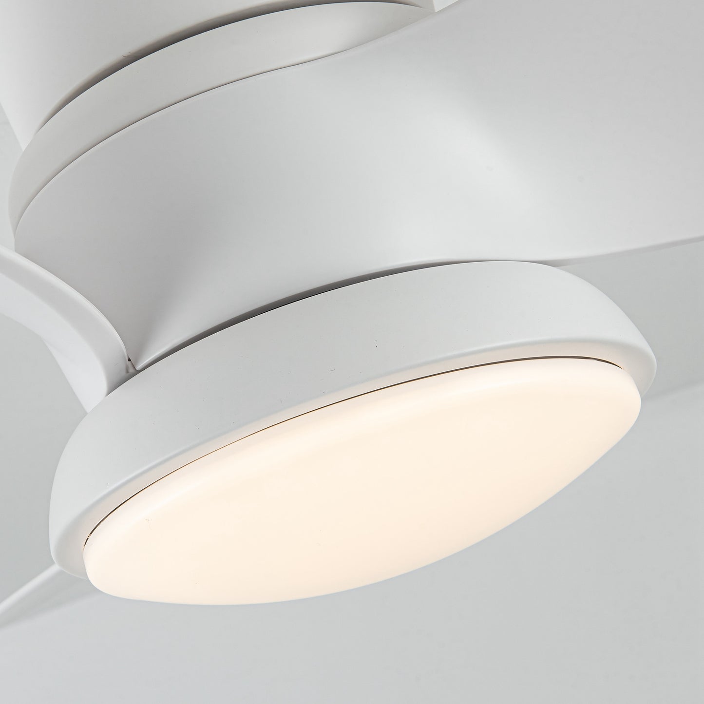 BreezeLite 31" Modern White Flush Mount LED Ceiling Fan