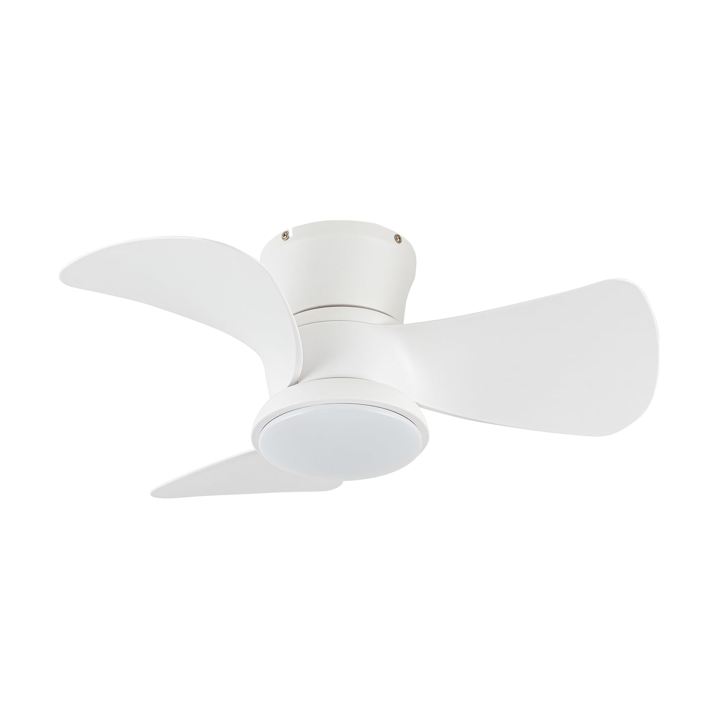 BreezeLite 31" Modern White Flush Mount LED Ceiling Fan