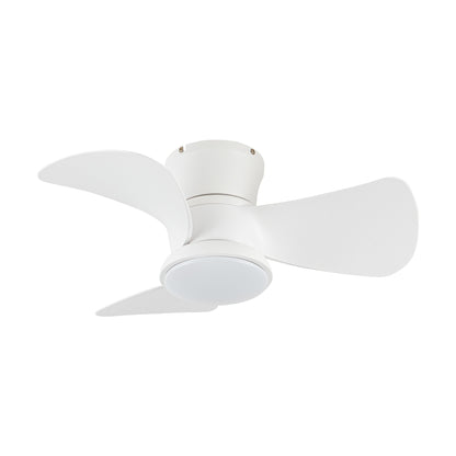 BreezeLite 31" Modern White Flush Mount LED Ceiling Fan