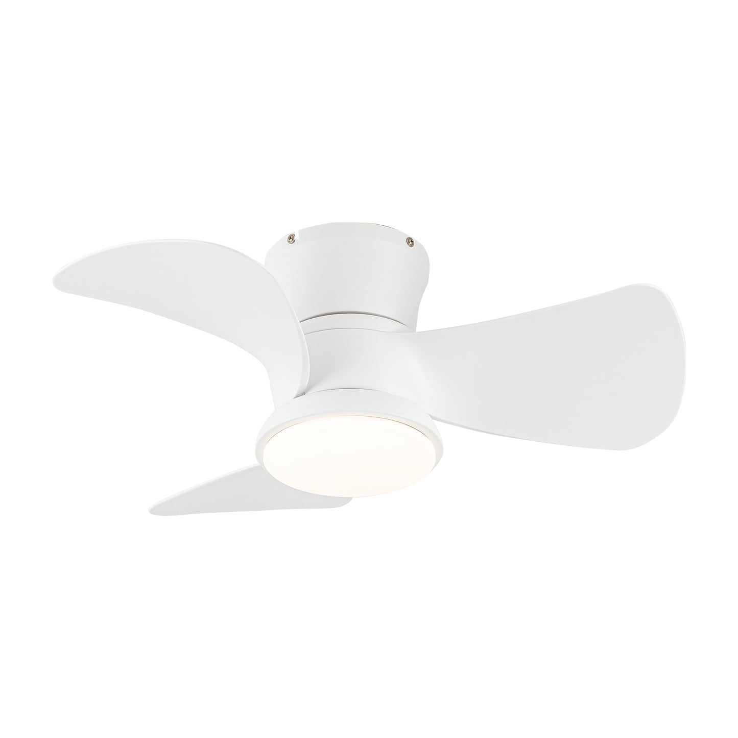 BreezeLite 31" Modern White Flush Mount LED Ceiling Fan