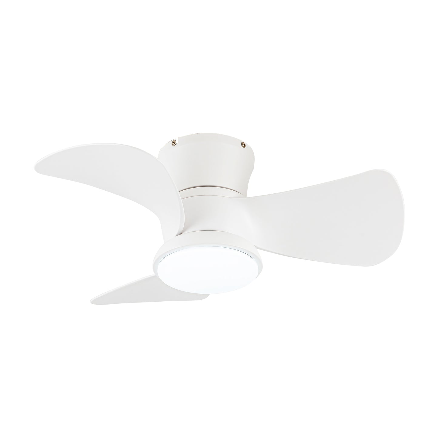 BreezeLite 31" Modern White Flush Mount LED Ceiling Fan
