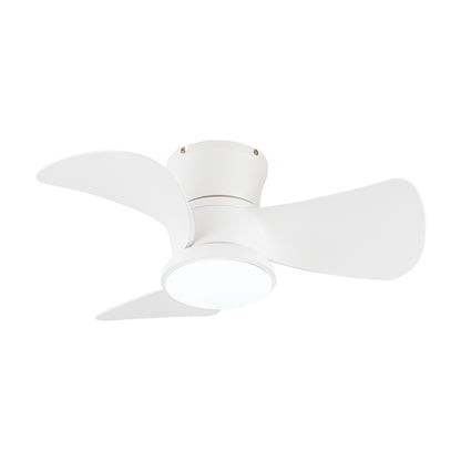 BreezeLite 31" Modern White Flush Mount LED Ceiling Fan