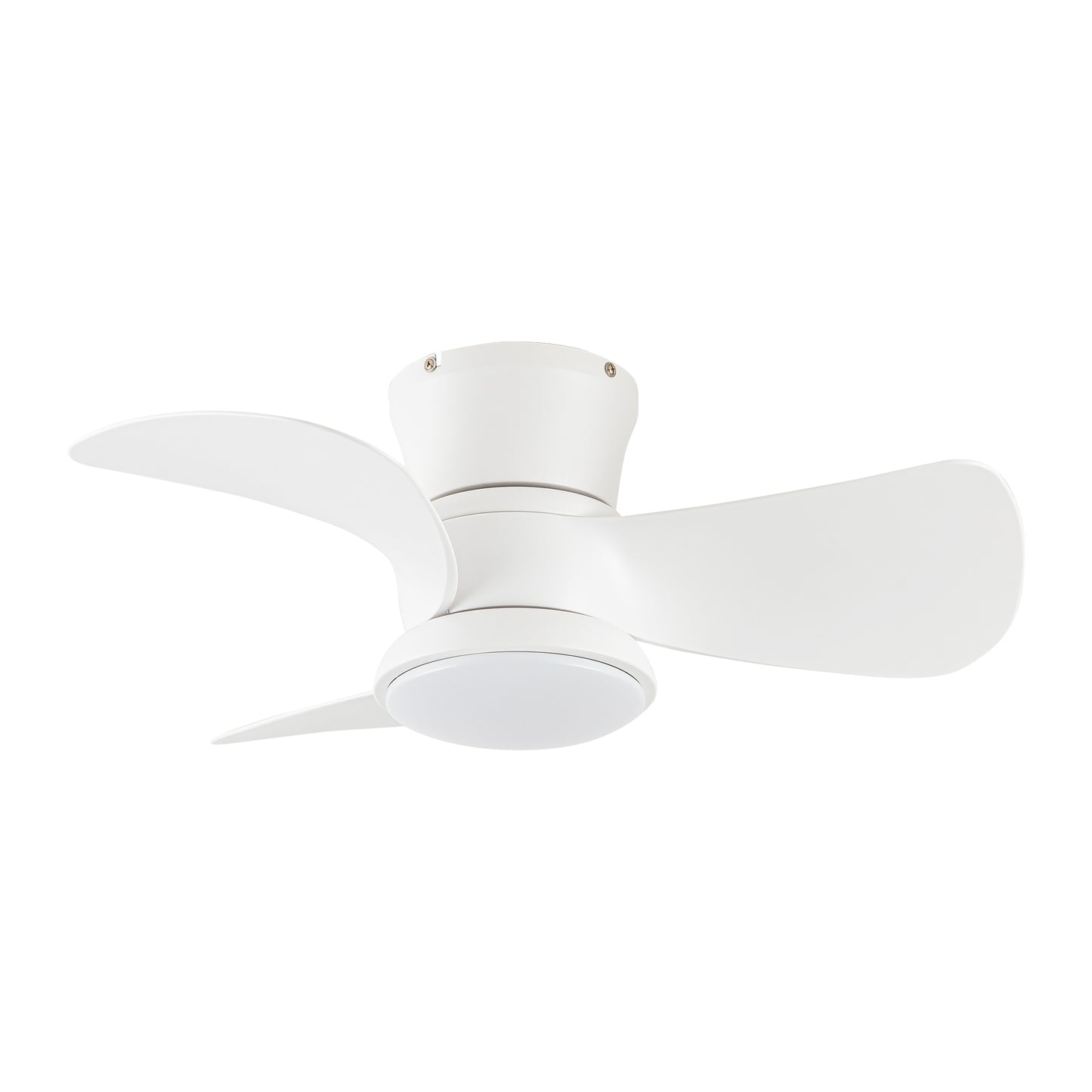 BreezeLite 31" Modern White Flush Mount LED Ceiling Fan