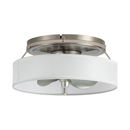 BreezeLite Modern 12.6" Nickel Caged Flush Mount Ceiling Fan