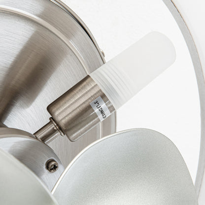 BreezeLite Modern 12.6" Nickel Caged Flush Mount Ceiling Fan