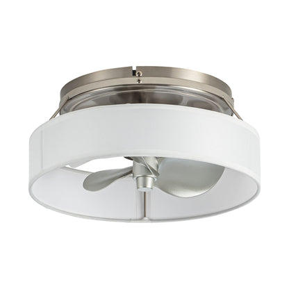 BreezeLite Modern 12.6" Nickel Caged Flush Mount Ceiling Fan