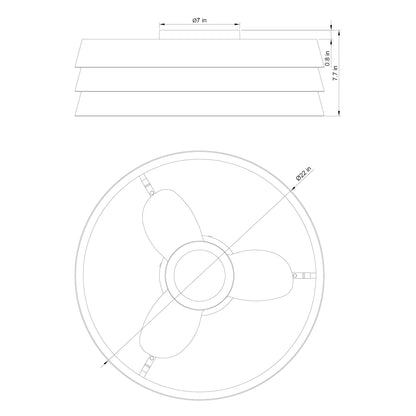 22" Farmhouse Ceiling Fan with LED Light