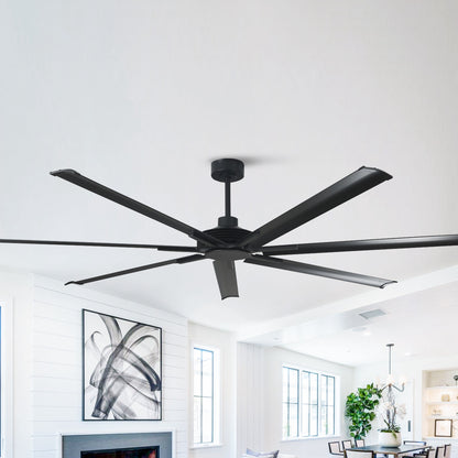 Ceiling Fan Modern 100" Industrial 7-Blade Black Metal