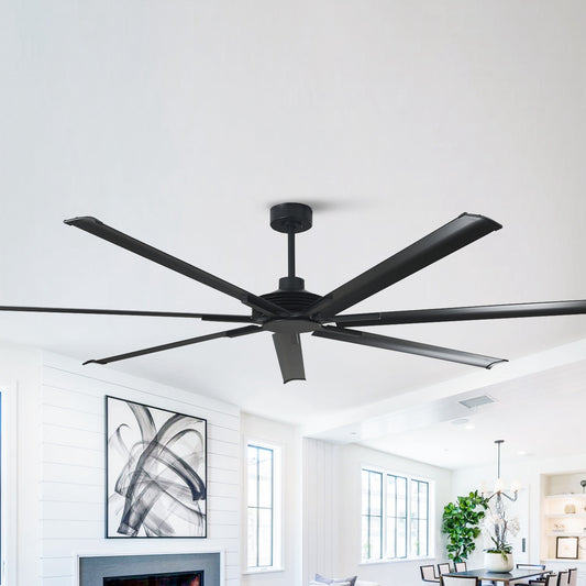 Ceiling Fan Modern 100" Industrial 7-Blade Black Metal