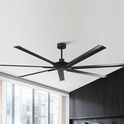 Ceiling Fan Modern 100" Industrial 7-Blade Black Metal