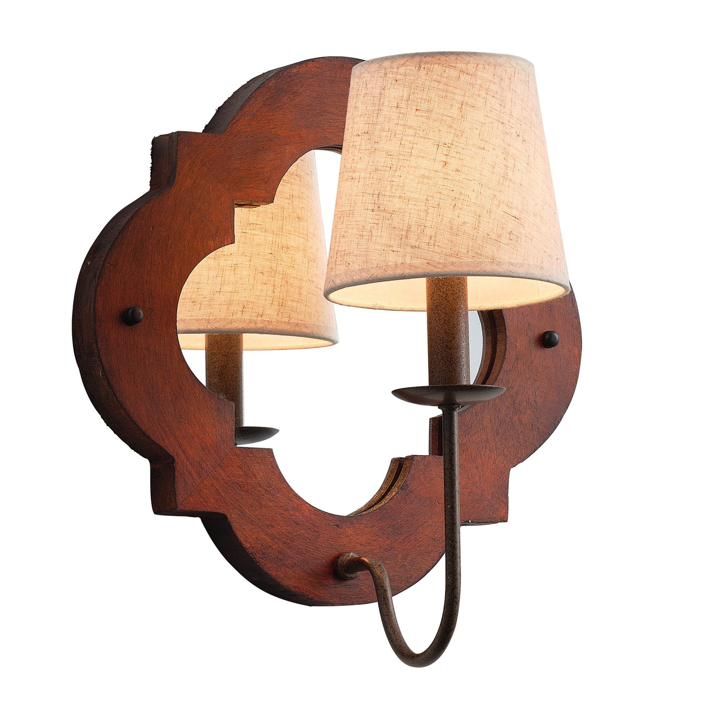 Lusteria 14" Distressed Wood Mirrored Farmhouse 1-Light Wall Sconce