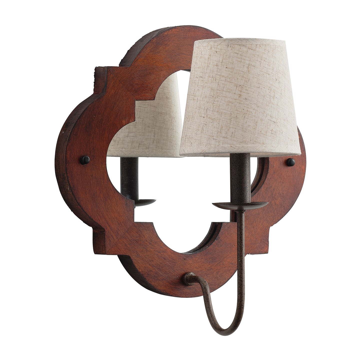 Lusteria 14" Distressed Wood Mirrored Farmhouse 1-Light Wall Sconce