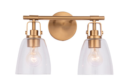 Brilliance Modern Farmhouse 2-Light Gold Vanity Light