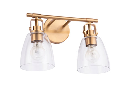 Brilliance Modern Farmhouse 2-Light Gold Vanity Light