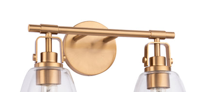 Brilliance Modern Farmhouse 2-Light Gold Vanity Light