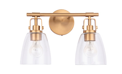 Brilliance Modern Farmhouse 2-Light Gold Vanity Light