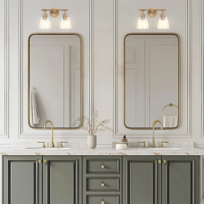 Brilliance Modern Farmhouse 2-Light Gold Vanity Light